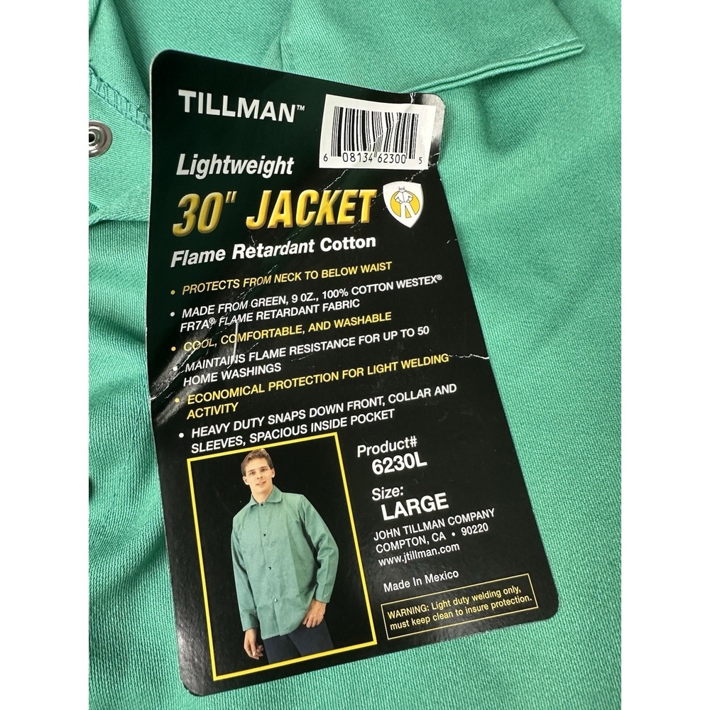 NEW! Tillman 6230 L Flame Retardant Welding Jacket Coat 30" Size Large - Picture 4 of 5